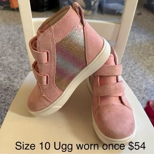 UGG Kids Pink and Glitter High-Top Sneakers